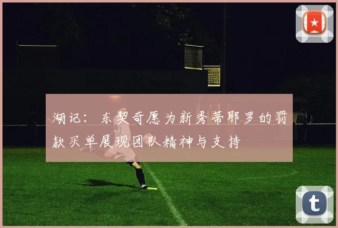 湖记:东契奇愿为新秀蒂耶罗的罚款买单展现团队精神与支持